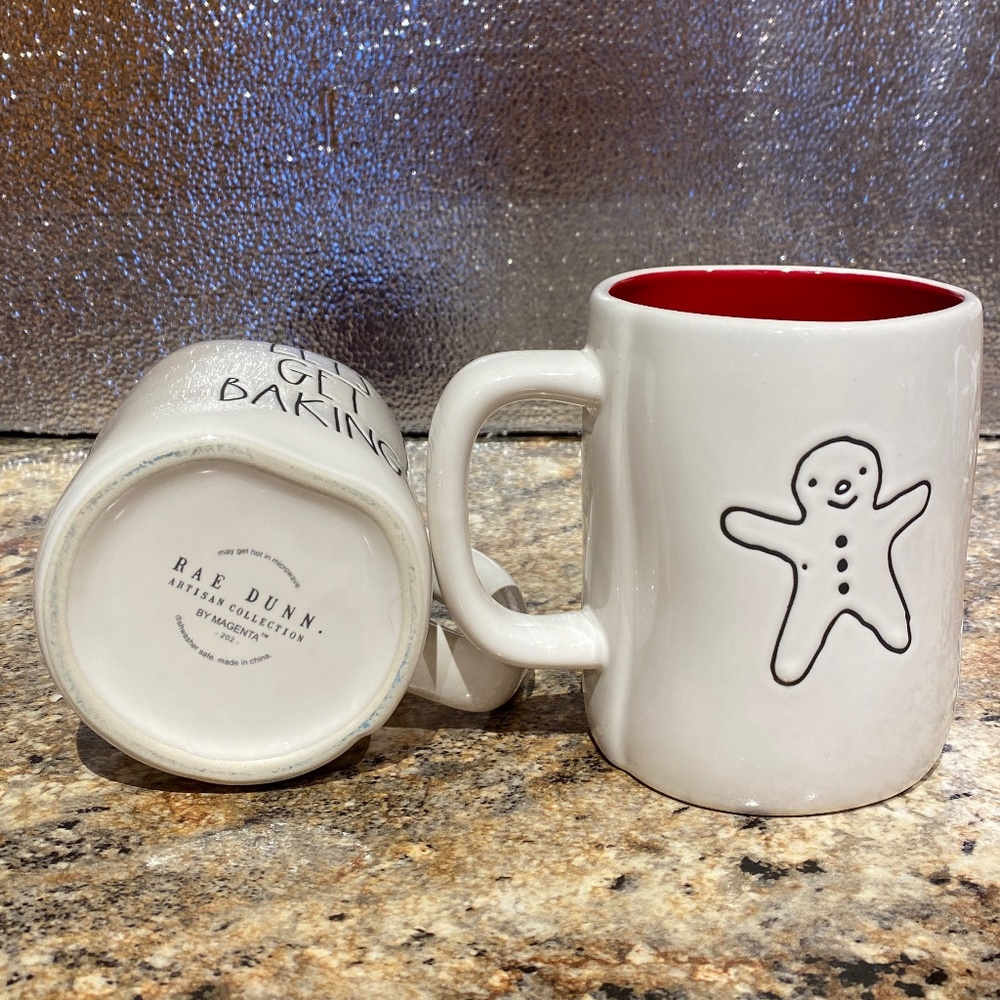 Rae Dunn Lets Get Baking and Dunk It! Coffee Mugs New - Picture 2 of 2